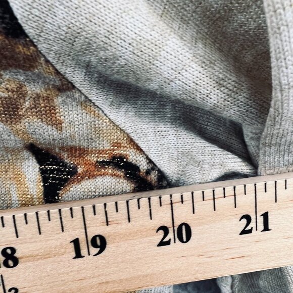 Alfred Dunner Women Top Small Tan Brown Floral 3/4 Sleeve Pullover Shirt Stretch - Picture 7 of 9